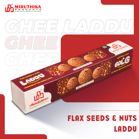 Miruthika Flax Seeds & Nuts Laddu | Pure Ghee | 125g