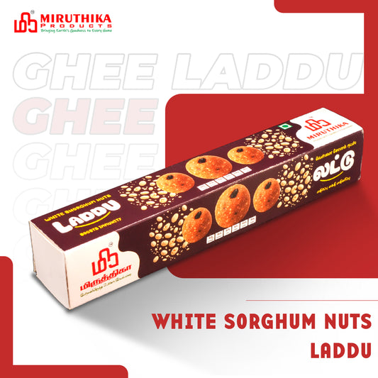 Miruthika White Sorghum Nuts Laddu | Pure Ghee | 125g