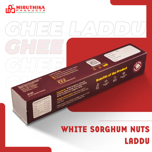 Miruthika White Sorghum Nuts Laddu | Pure Ghee | 125g