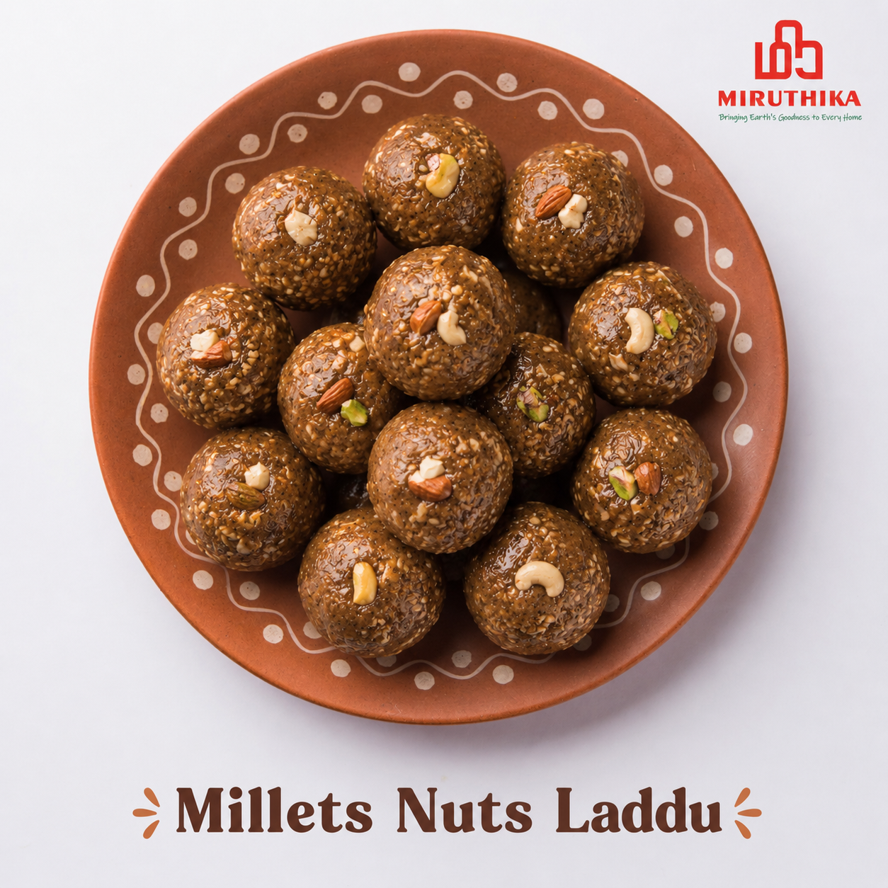Miruthika Millets & Nuts Laddu | Pure Ghee | 125g