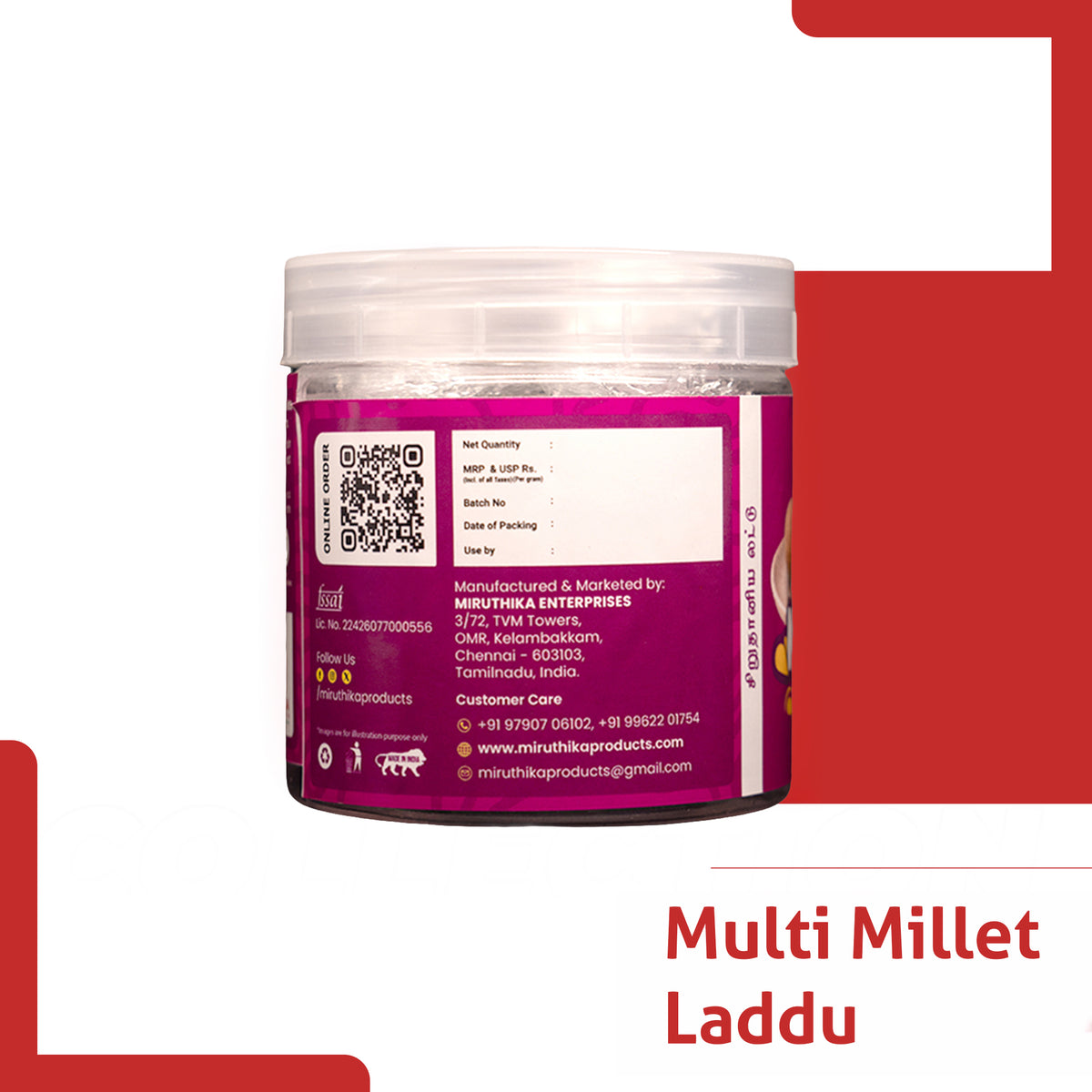 Miruthika Multi Millet Laddu | Pure Ghee