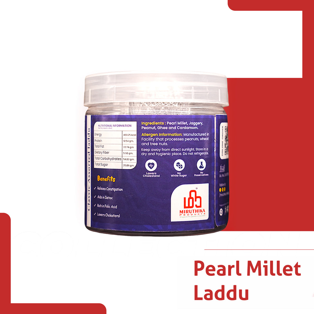 Miruthika Pearl Millet Laddu | Pure Ghee
