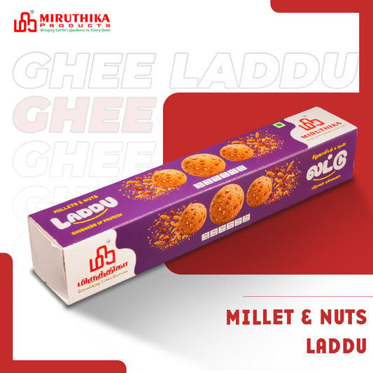 Miruthika Millets & Nuts Laddu | Pure Ghee | 125g