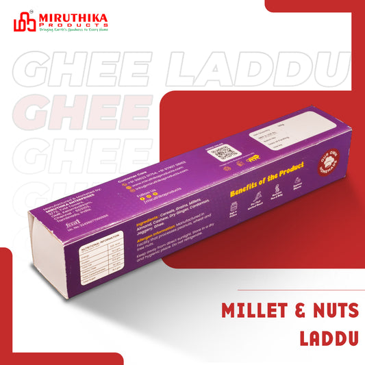 Miruthika Millets & Nuts Laddu | Pure Ghee | 125g