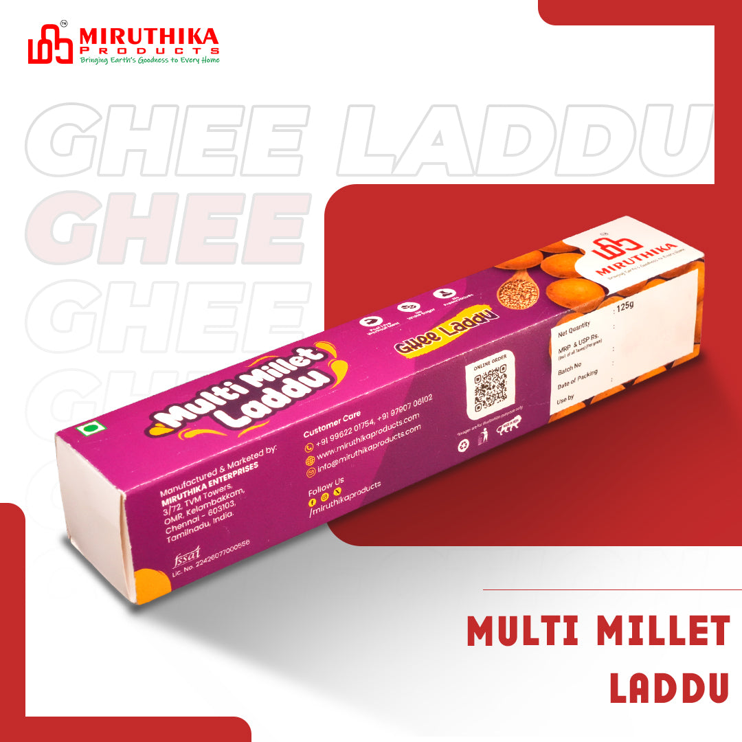 Miruthika Multi Millet Laddu | Pure Ghee | 125g