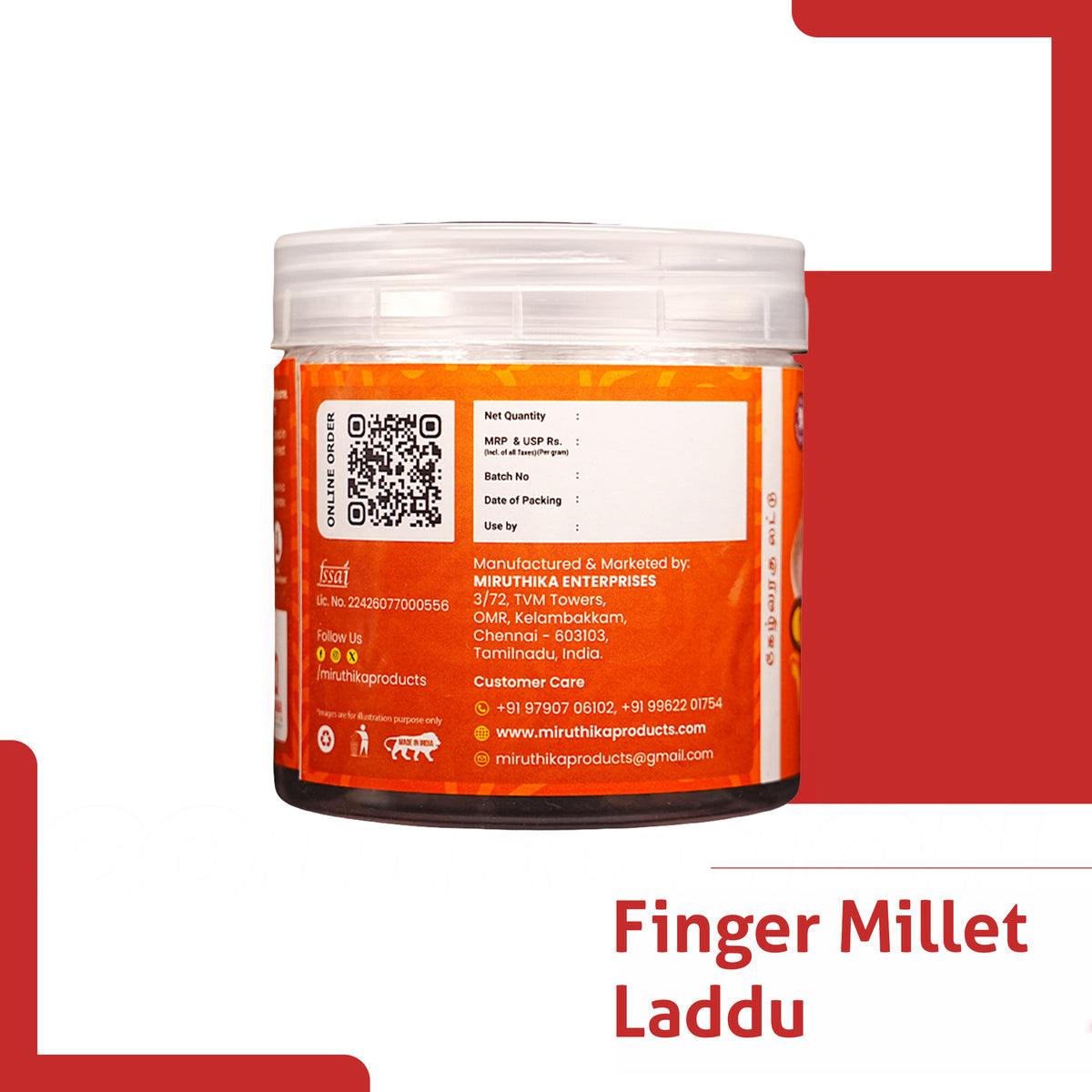 Miruthika Finger Millet Laddu | Pure Ghee