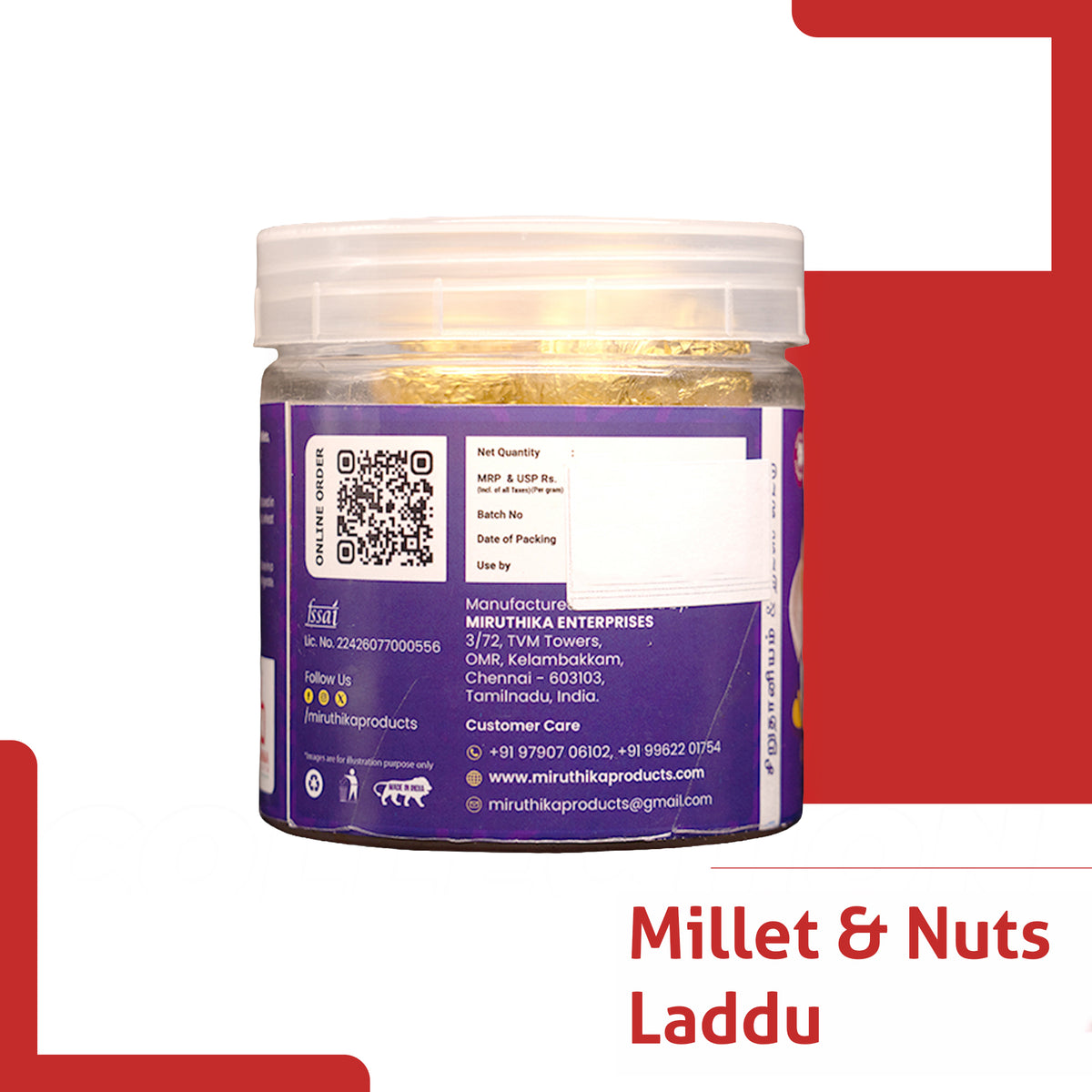 Miruthika Millets & Nuts Laddu | Pure Ghee