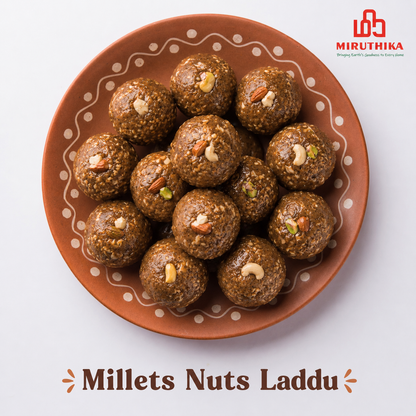 Miruthika Millets & Nuts Laddu | Pure Ghee | 125g