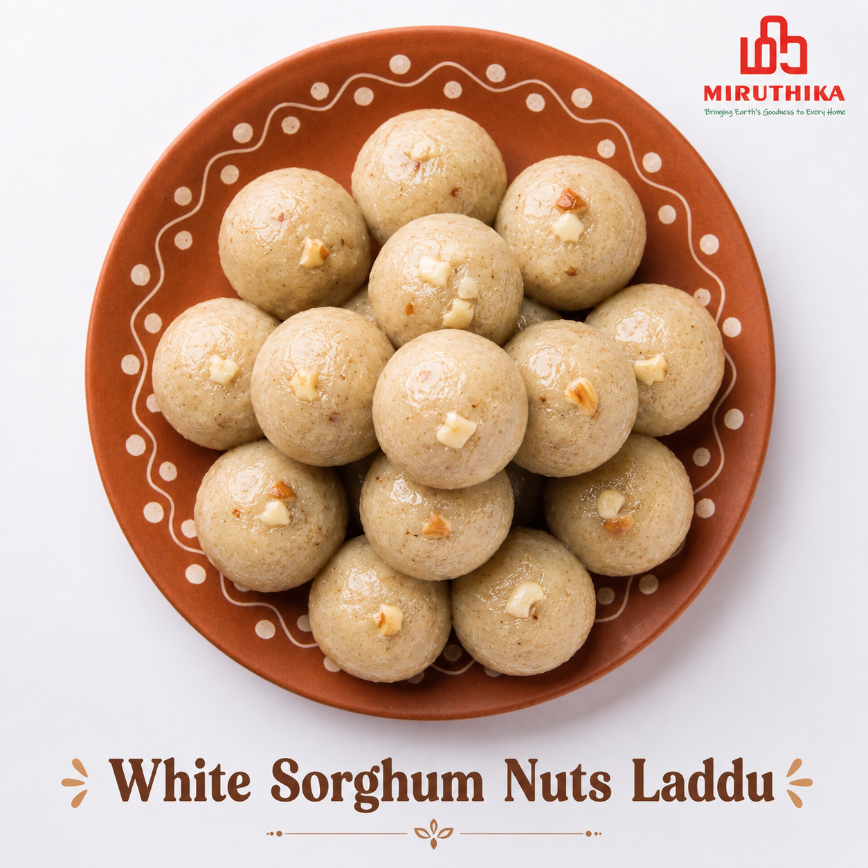Miruthika White Sorghum Nuts Laddu | Pure Ghee | 125g