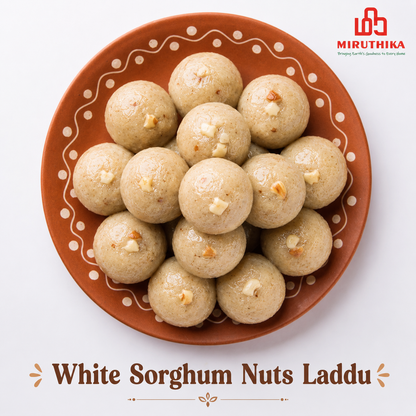 Miruthika White Sorghum Nuts Laddu | Pure Ghee | 125g